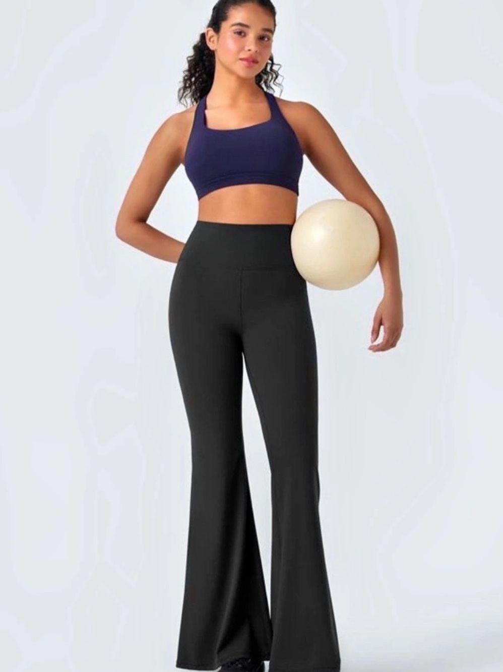 Halara UltraSculpt High Waisted Tummy Control Flare Yoga Leggings Black
